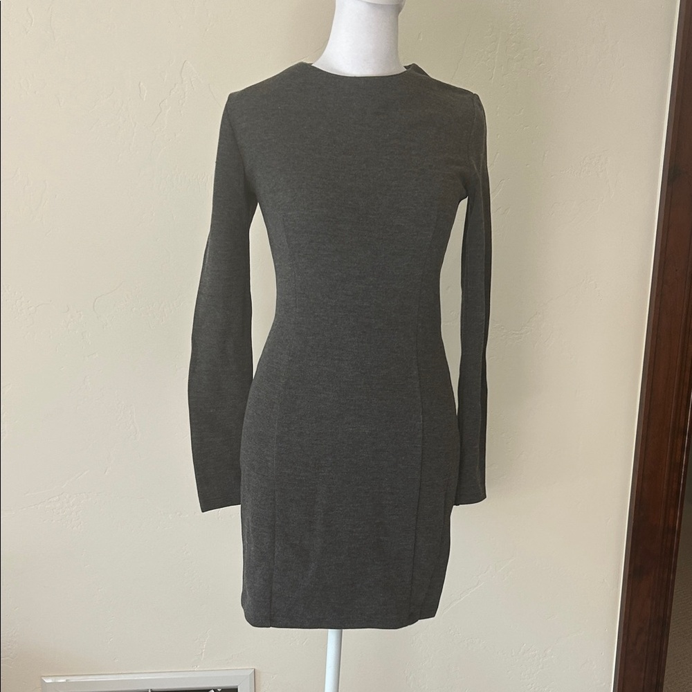 Zara Charcoal Long Sleeve Sweater Dress